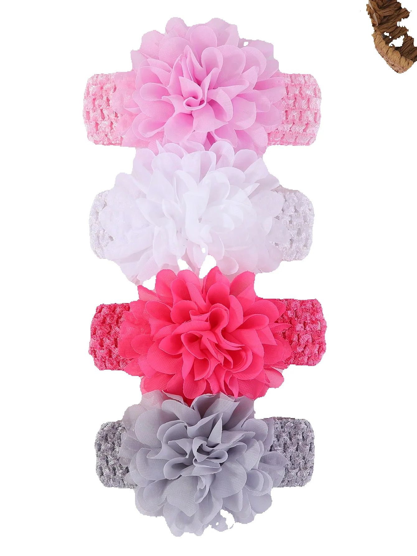 Baby Products Set - 4pcs/set 5.3'' Baby Girls Big Chiffon