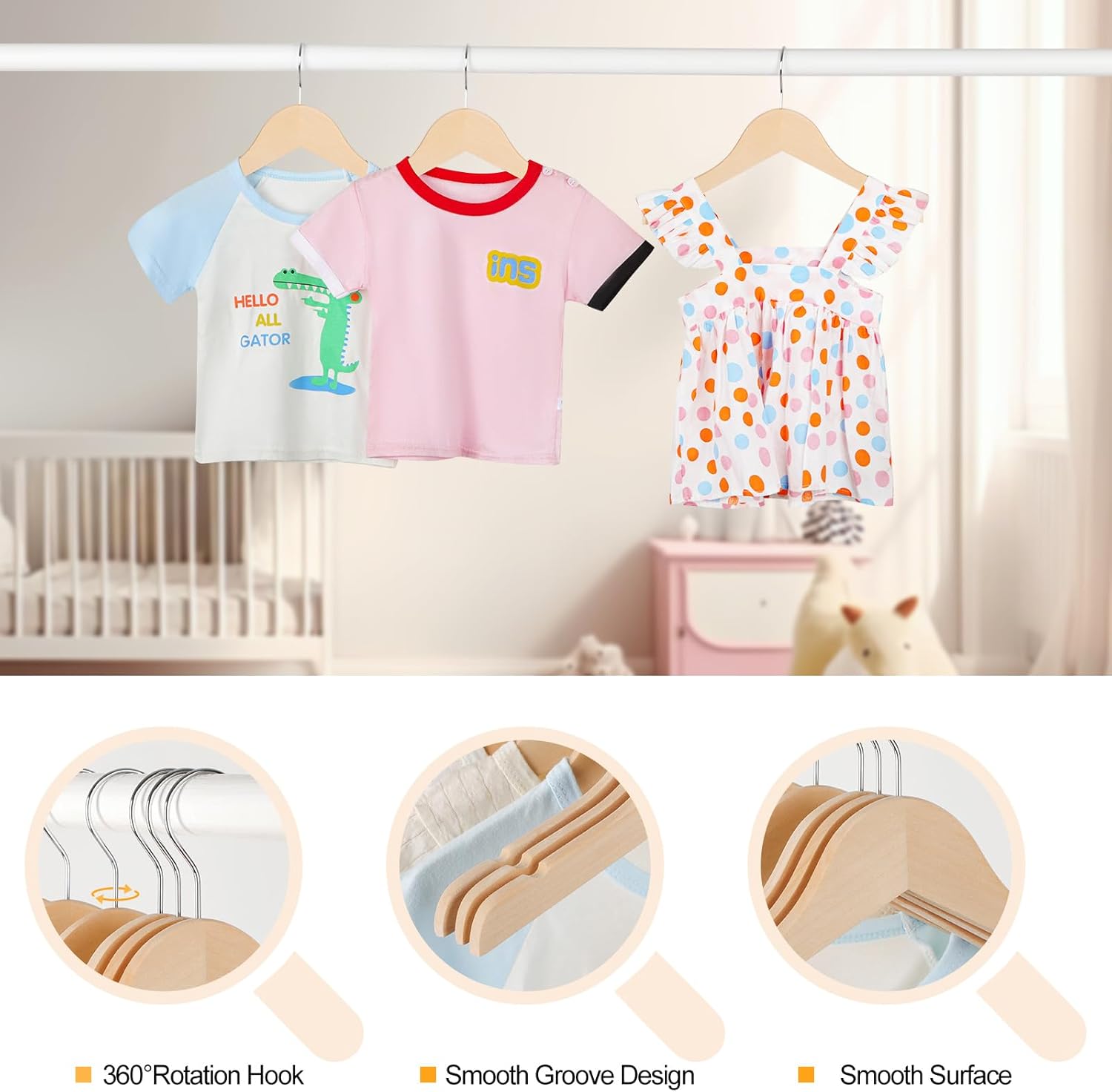Natural Wood Kids Hangers with - Baby Products Pack incelemesi ve fiyatı
